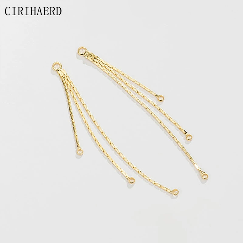 DIY Jewelry Accessories 14K Real Gold Plated Chain Earwires Handmade Earring Making Supplies Materials Findings Tassel Pendant