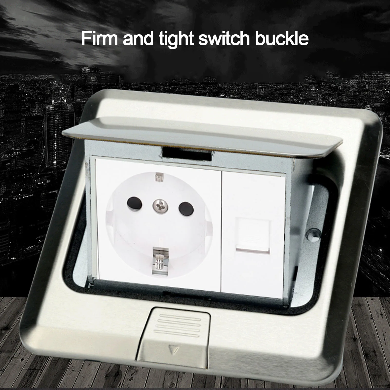 

Standard Floor Outlet Ground Plug Socket Standard Stainless Steel Embedded Floor Outlet Box with Intall Tool AC
