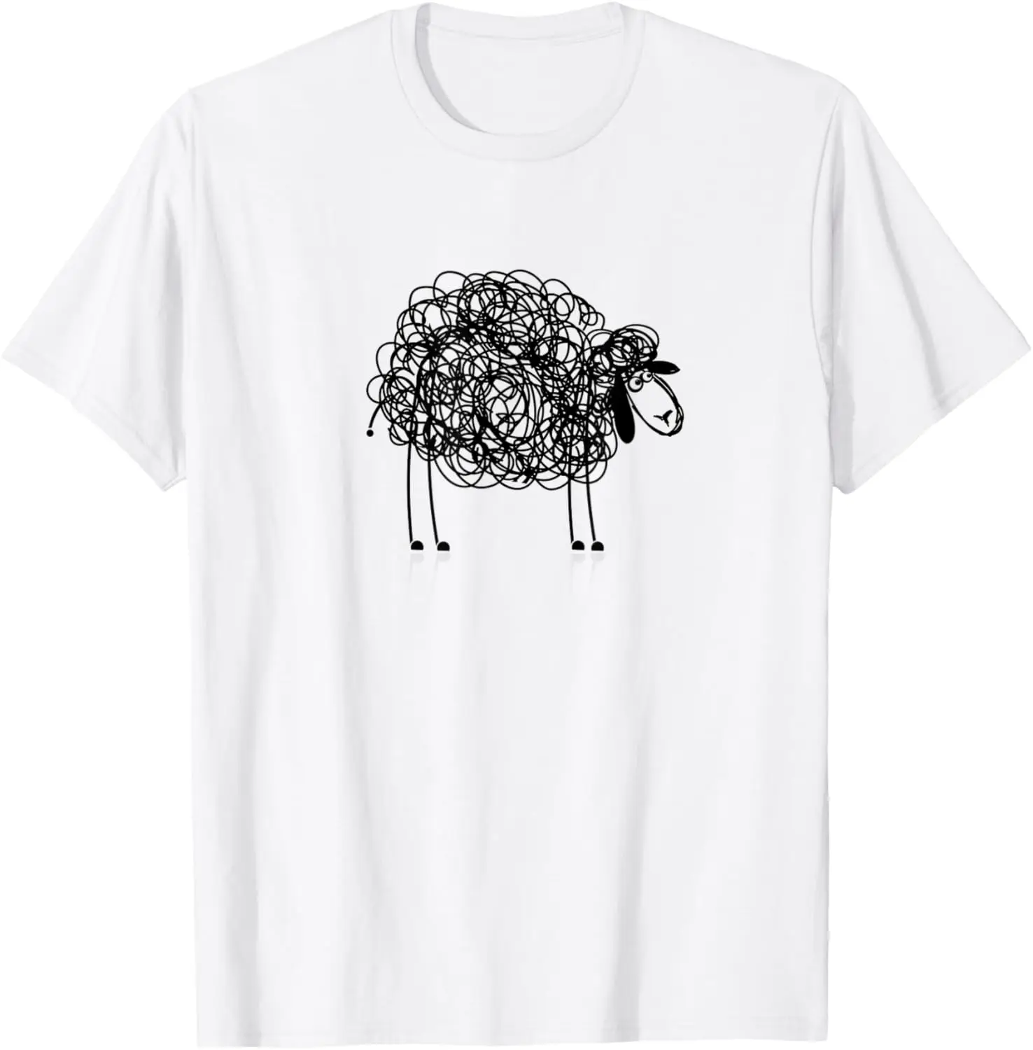Black Sheep Apparel Doodled With Texta T-Shirt 100% Cotton Trendy Y2K Short-Sleeve Tee – Soft, Quick-Drying, All Occasion Casual  Suitable For Concert Party Hanging Out Sightseeing Trip