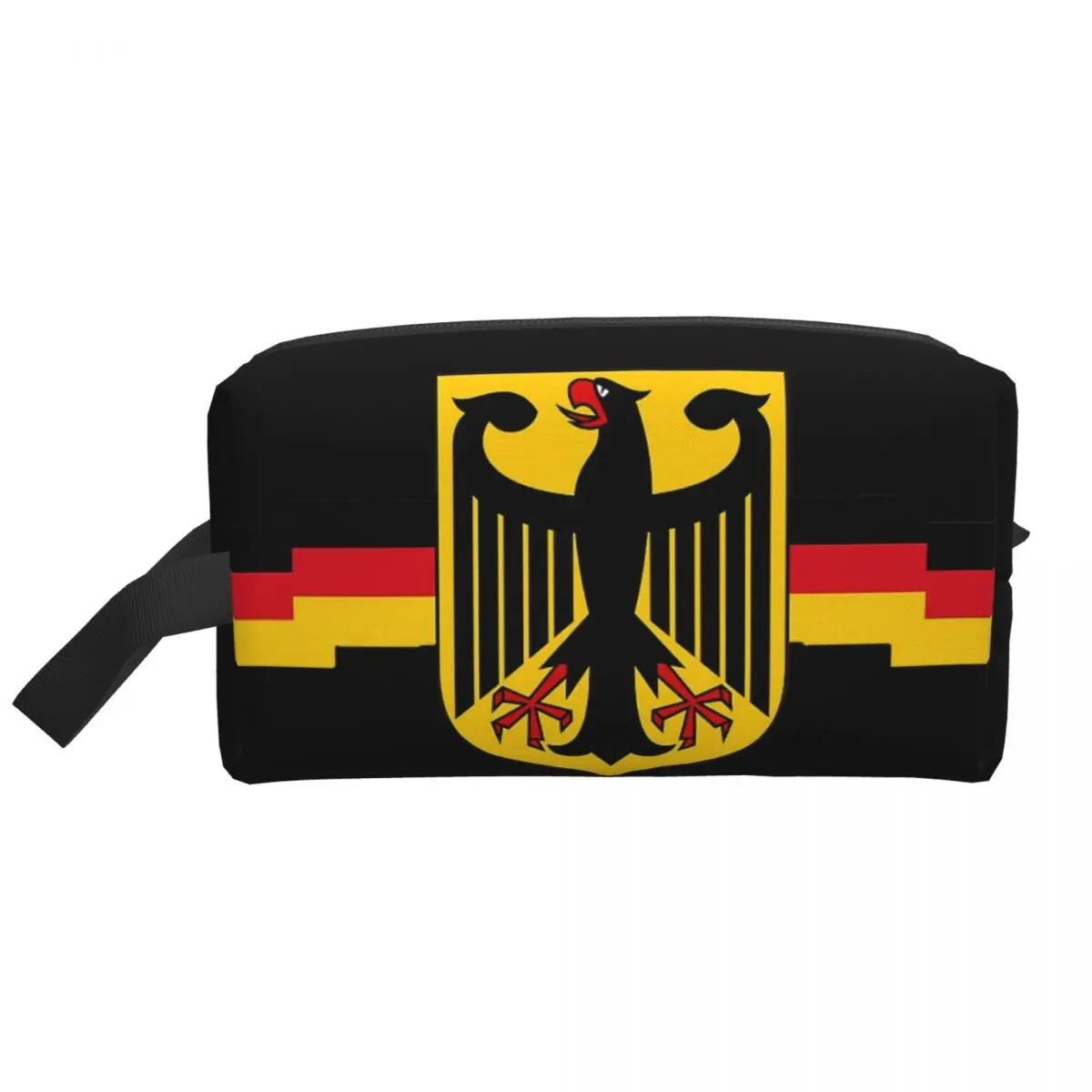 Custom German Eagle On Shield Toiletry Bag for Women Germany Flag Makeup Cosmetic Organizer Lady Beauty Storage Dopp Kit Case