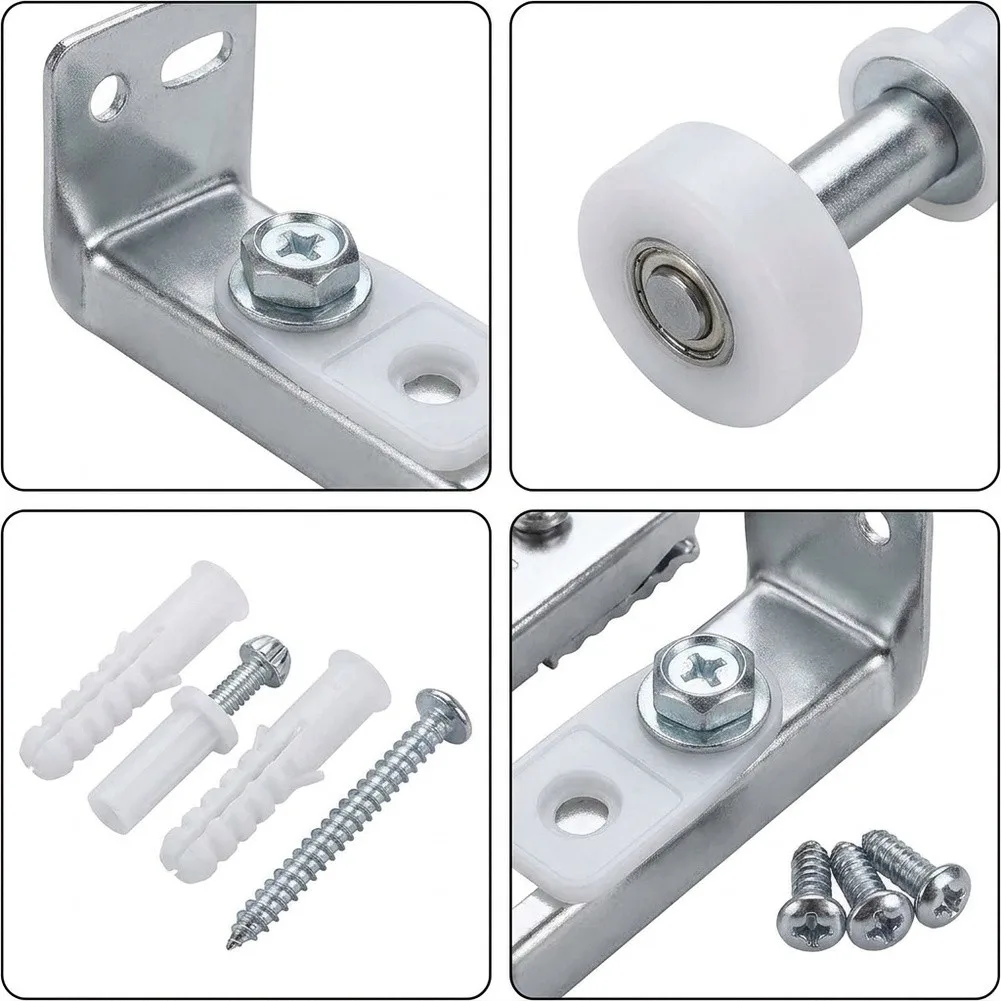 For Home Improvement Projects Bi-Fold Door Kit Closet Door Parts Metallic Silver Zinc-Plated Steel Construction