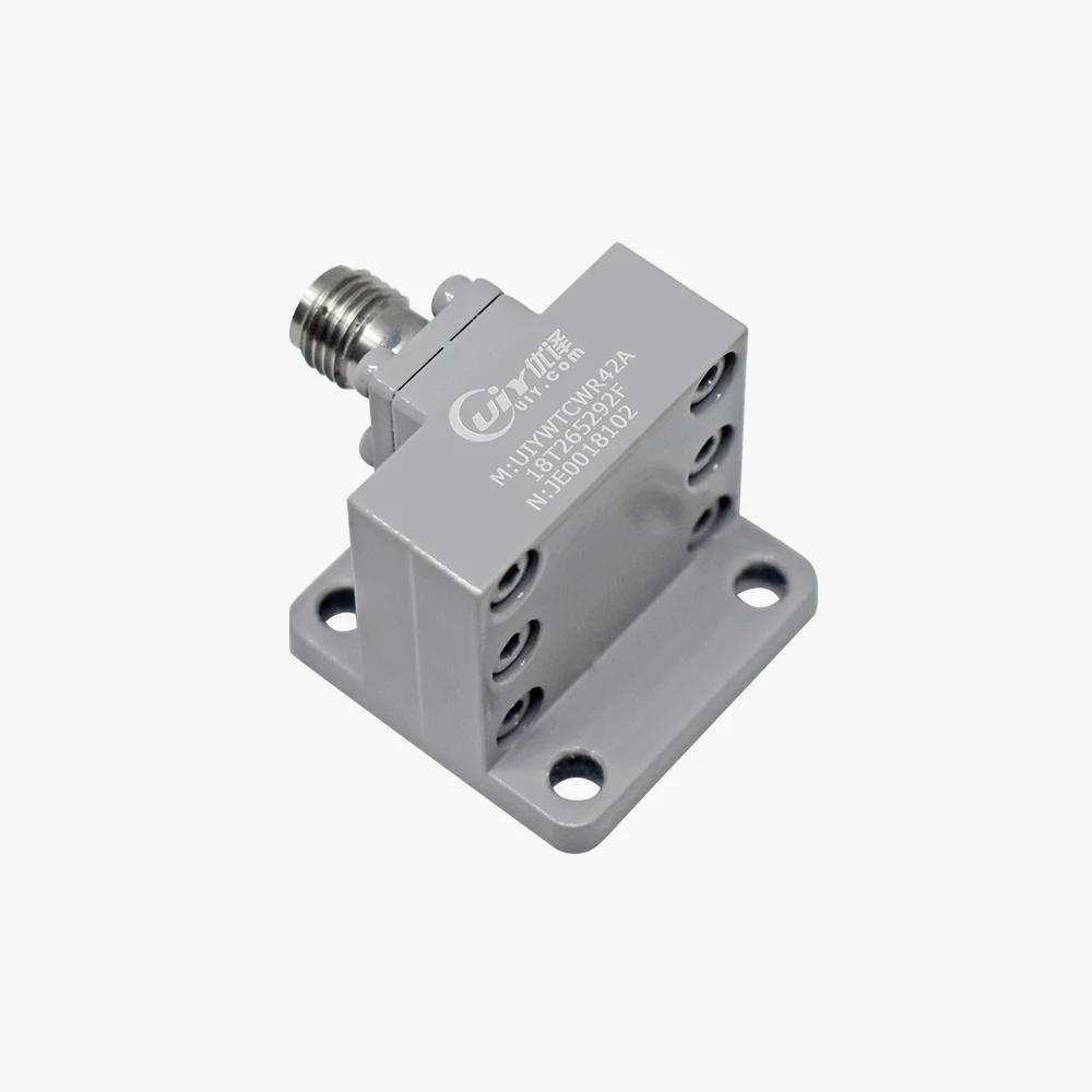 Microwave K Band Right Angle Waveguide to Coaxial Adapter with Wr42 Flange to SMA 2.92mm Connector