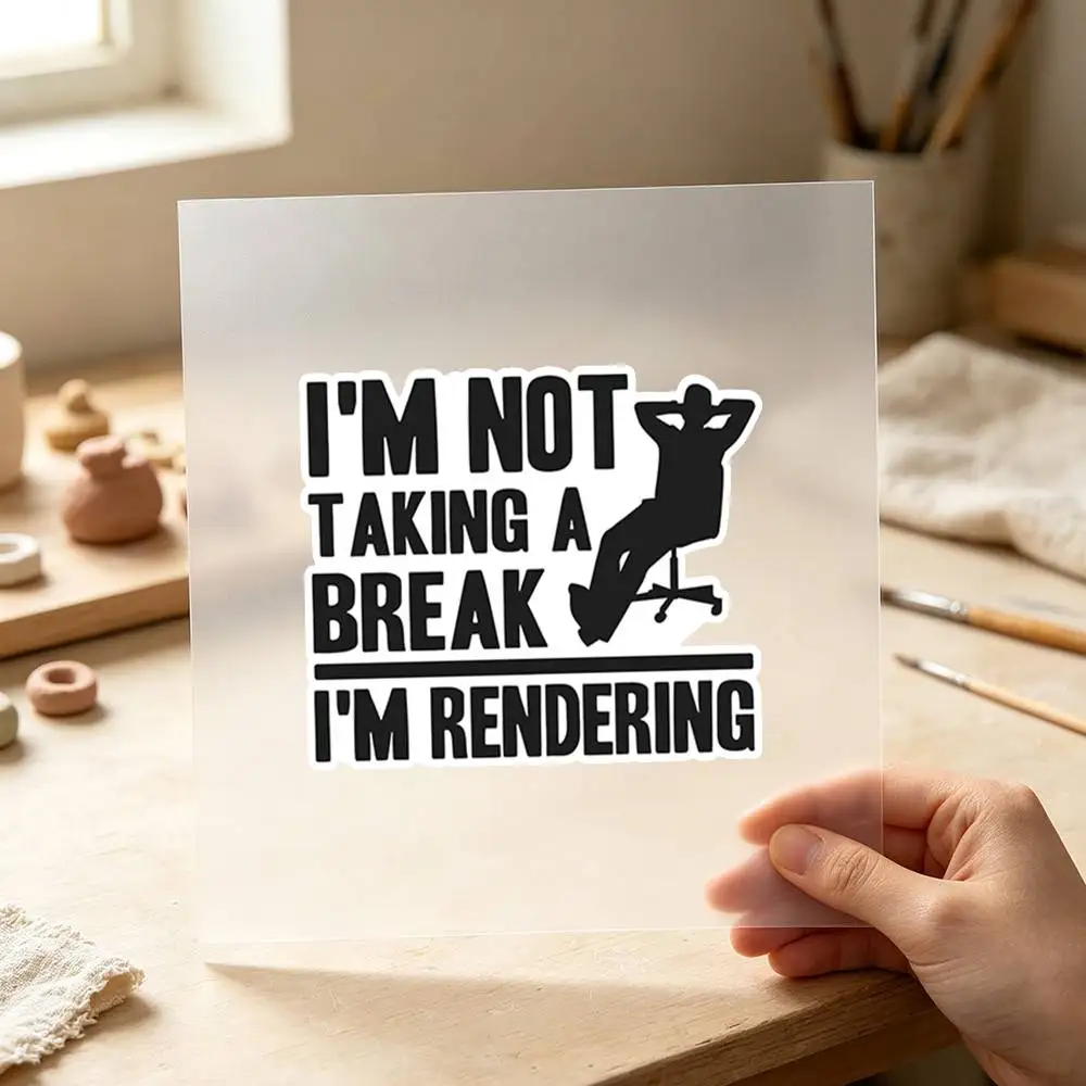 Not Taking Break, I’m Rendering Waterproof Stickers For Decorating Car Windows Motorcycles And Computers.