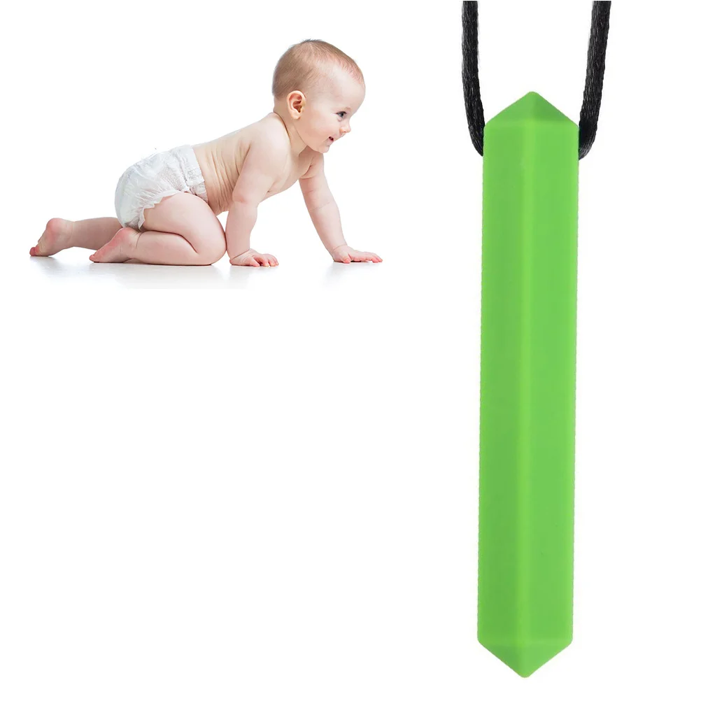 

1 шт., детское ожерелье для прорезывания зубов, безопасный прорезыватель, молярный стержень, зеленый, 80 см, изысканная деталь, компактный размер, привлекательный дизайн, подходит для зубов