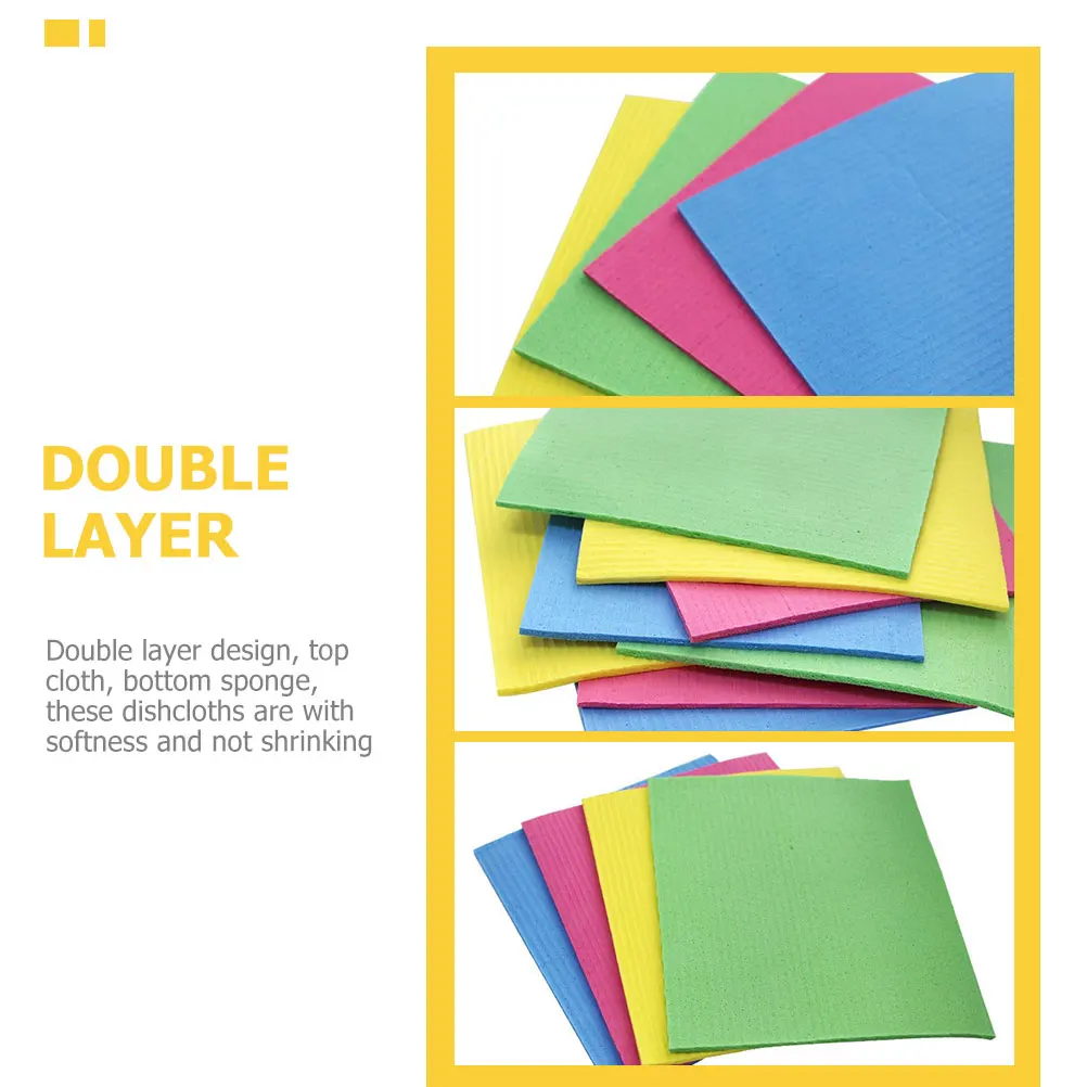 3/6/9 قطعة لب الخشب القطن تنظيف الملابس مناشف الأطباق للمطبخ قابلة لإعادة الاستخدام طبقة مزدوجة لينة دائم امتصاص الماء المطبخ #2