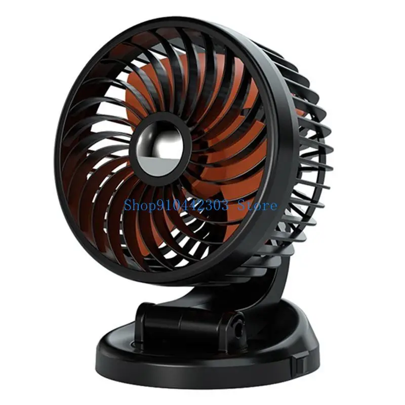 652F Auto Cooling Cooler Table Fan 360°Rotatable Cooling Fan USB5V Quiet Car Fan for Dashboard Armrest Area