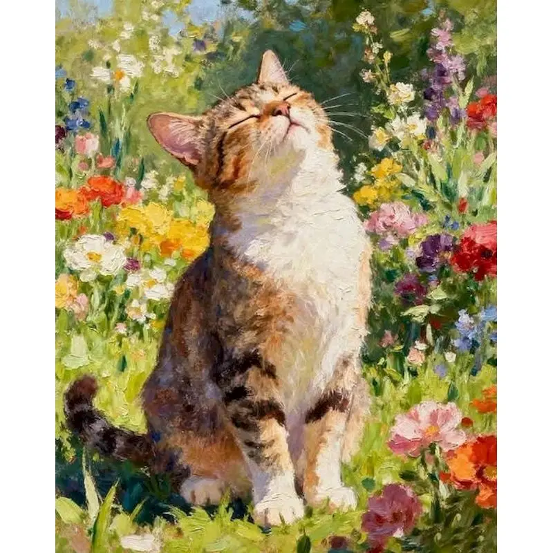 GATYZTORY Paint By Numbers Painting Decor Drawing Kit Cat Animal Number Painting Hand Painting Diy Making Kits Home Decor