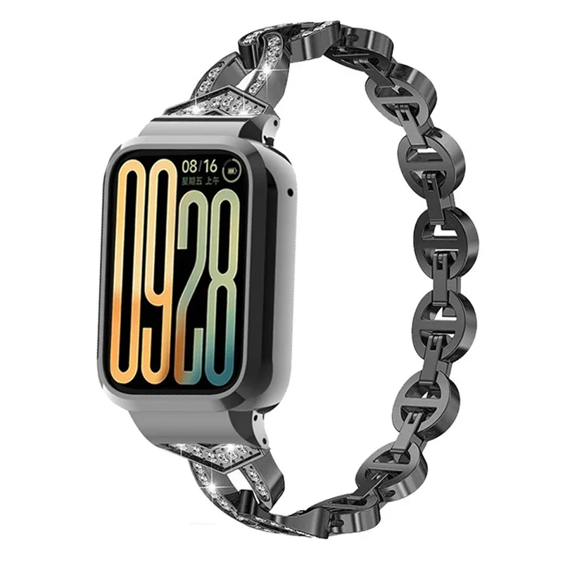 حزام ساعة ماسي لهاتف Xiaomi Smart Band 9 Pro، حزام معدني، غطاء حماية لسوار Xiaomi mi band 9pro