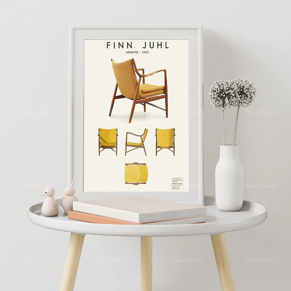 Finn Juhl Print Grasshopper Poster, Scandinavian Danish Furniture