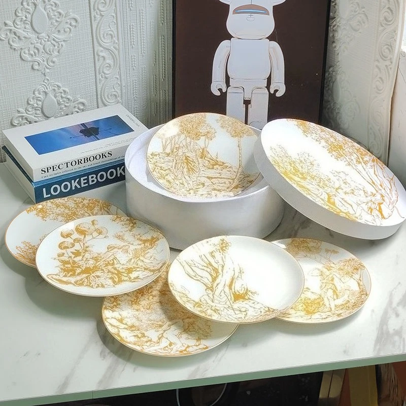 

Practical Ceramic Tableware Set with Teapot Coffee Cup Plate for Home Kitchen Daily Breakfast Tea Coffee Use