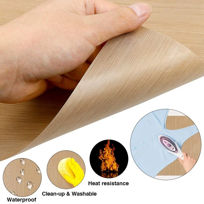 AD-5Pcs/مجموعة 3 أحجام الحرارة الضغط نقل وسادة PTFE وسادة الحرارة مع 2 قطعة PTFE ورقة الصحافة الحرارة للضغط الحراري الرقمية