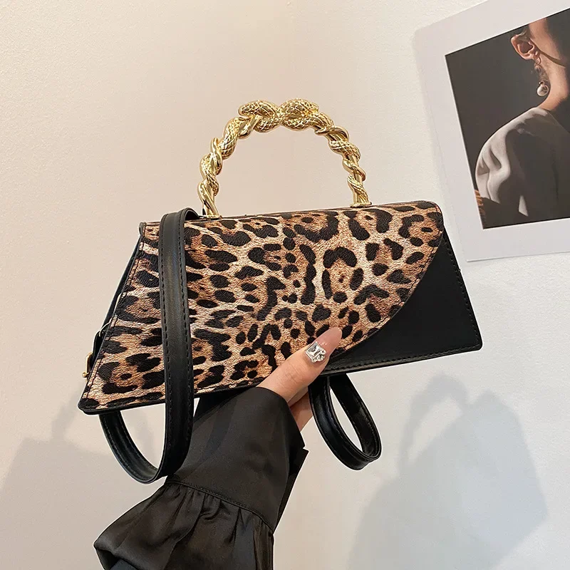 

Designer Brand New Fashion Leopard Print Personality Handbag Women's Single Shoulder Crossbody Bag Trend Hot Sale