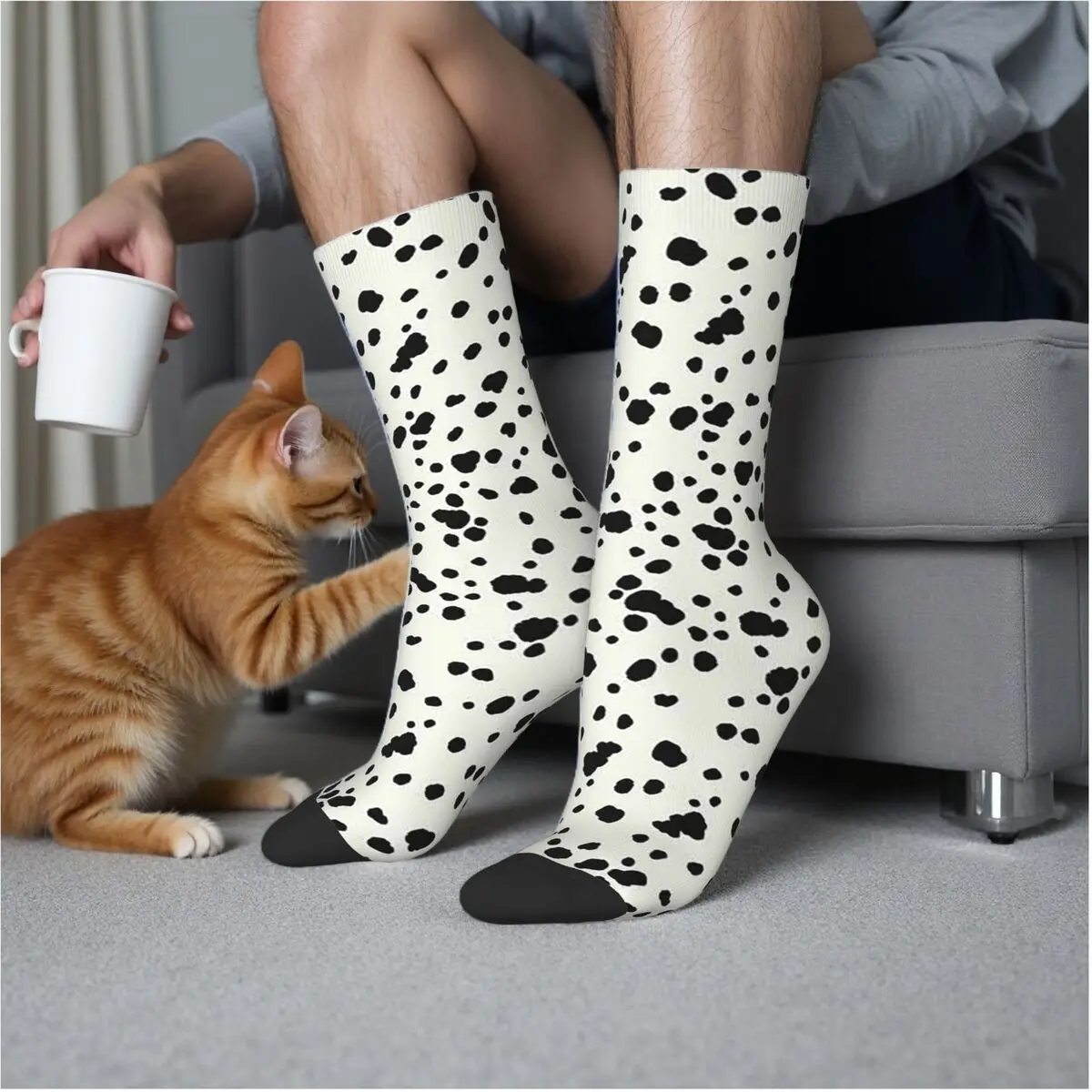 

Dalmatian Dog Texture Socks Harajuku High Quality Stockings All Season Long Socks Accessories for Unisex Gifts