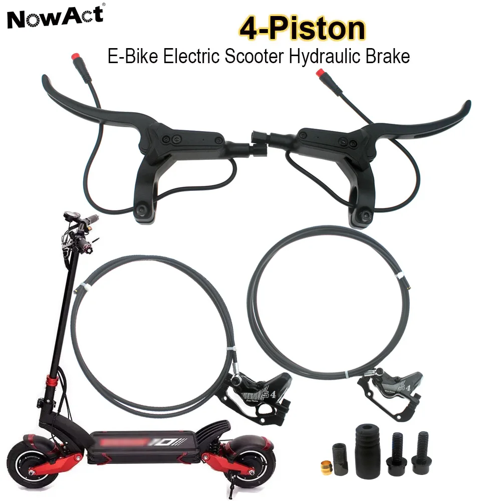 

NowAct 4 Piston Electric E-Bike Scooter Disc Brake Hydraulic Bicycle 140 160 180 Rotor Y-5 For A5-D KUGOO Dualtron Kaabo Mantis