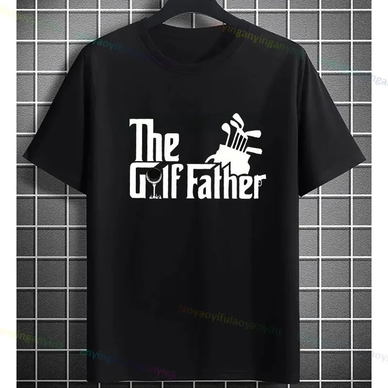 Funny Golf Father Golfing T-Shirt Casual Short-sleev Pure Cotton Graphic Tees for Daily Wear Perfect for Golfers & Dad's Gift