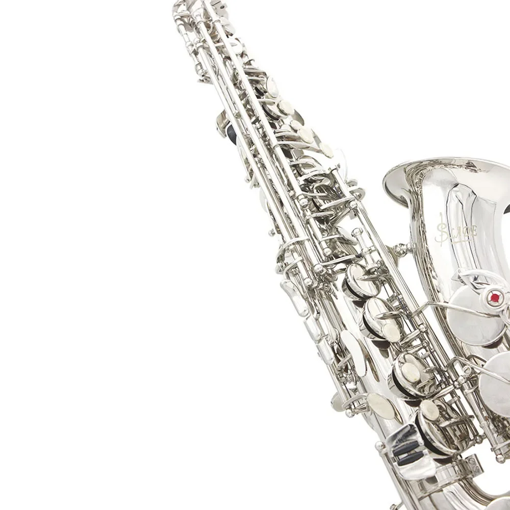 SLADE Eb Altsaxophon E Flat Altsaxophon versilbertes Saxophon mit Tragetasche Reeds Handschuhe Reinigungstuch Zubehör