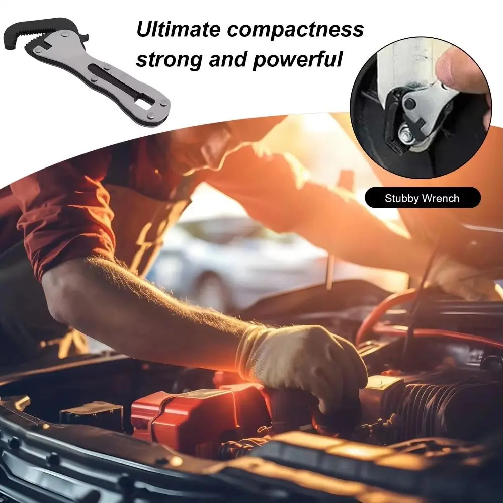 Non-Slip Handle Adjustable Wrench Short Handle Ergonomic Design Small Wrench Rough Wrench Lightweight Multifunctional Wrench