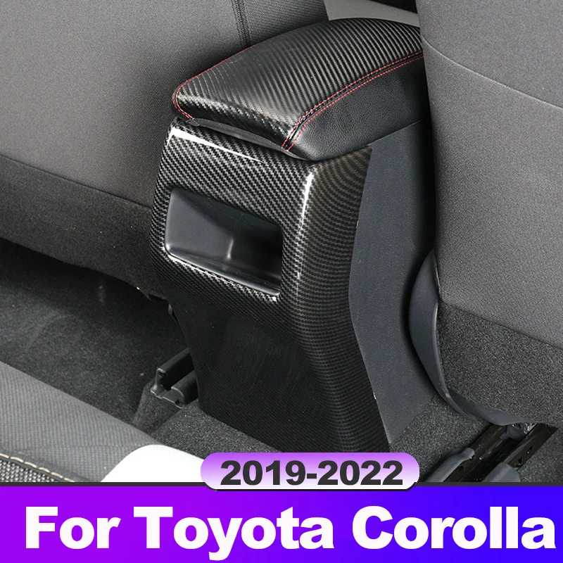 ABS Carbon Car Armrest Box Rear Air Vent Outlet Cover Case For Toyota Corolla 2019 2020 2021 2022 E210 Decoration Accessories