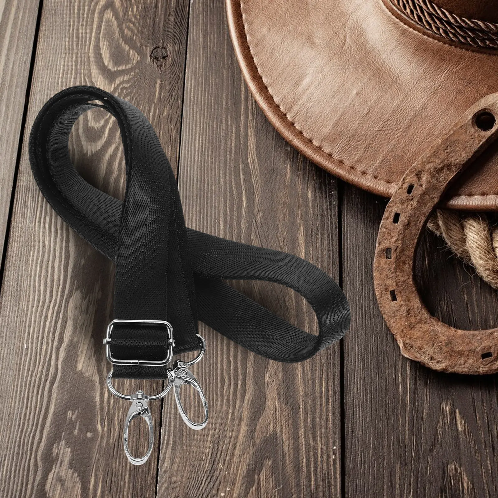 2Pcs Adjustable Elastic Horse Blanket Leg Straps Black Replacement Double Swivel Snap Hooks for Stable and Competition Use