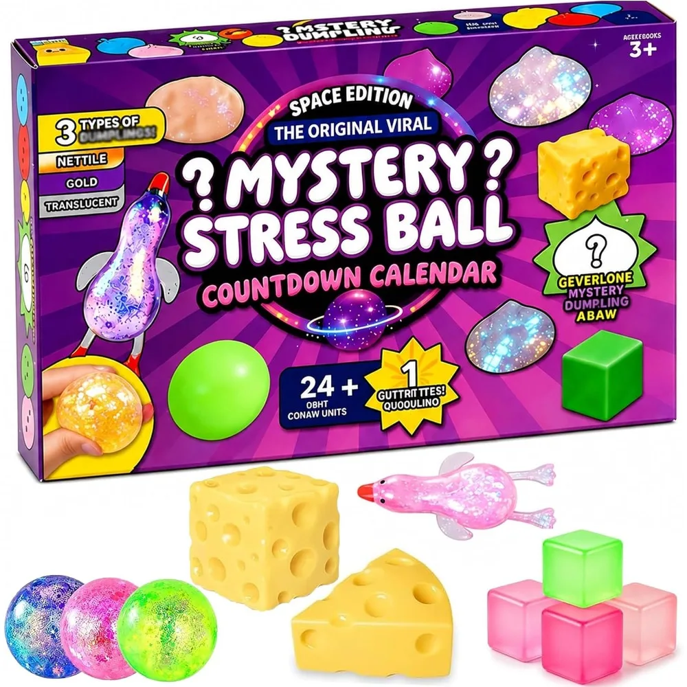 Weihnachten Squishy Adventskalender 2026, 24 Stück Squishy Fun Box Set
