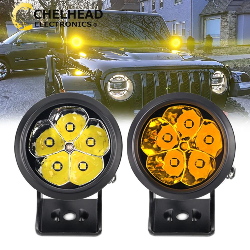 

Super Led Driving Auxiliary Work Round Lights 25W 4x4 Offroad Fog Lamp for Car Motorcycle Pickup SUV ATV Forklift Trailer