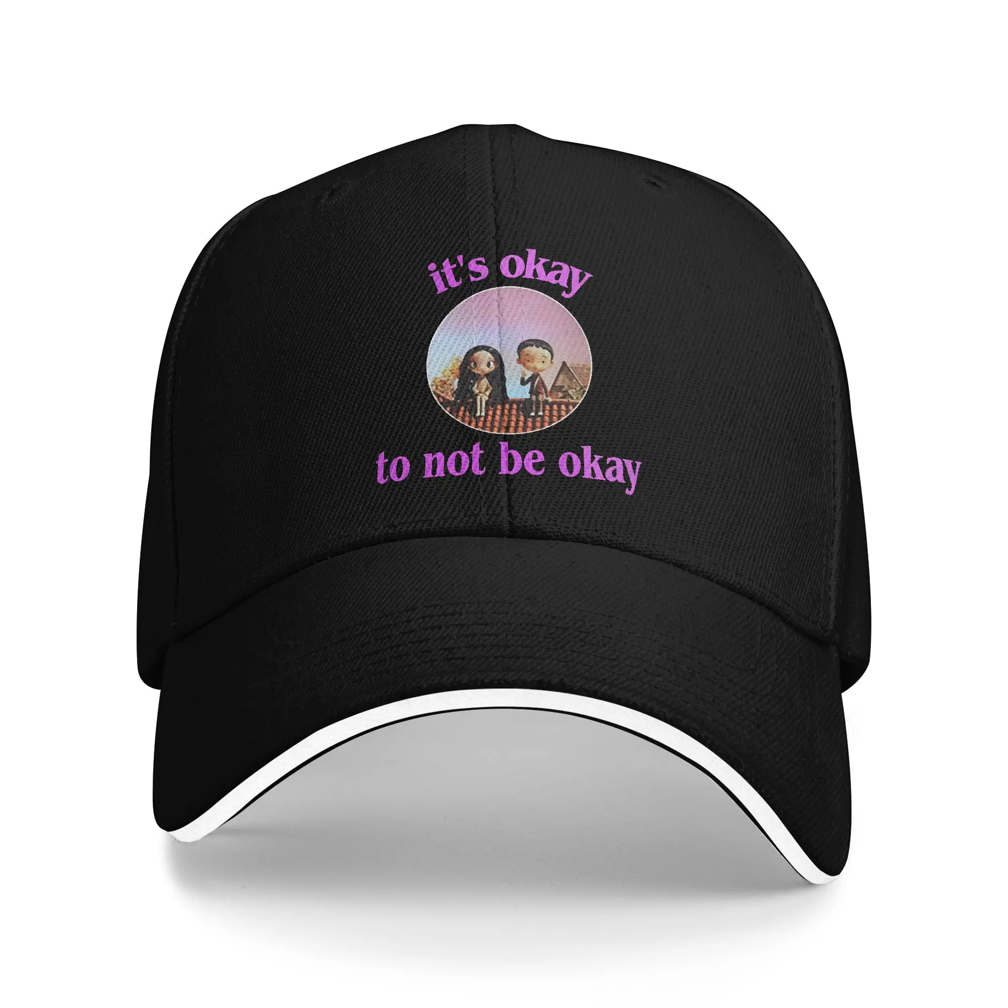 It’s Okay to Not be Okay Cartoon Sun Baseball Cap Summer Unisex Men   Trucker Hat Adjustable Fitted Retro Camping Baseball Caps