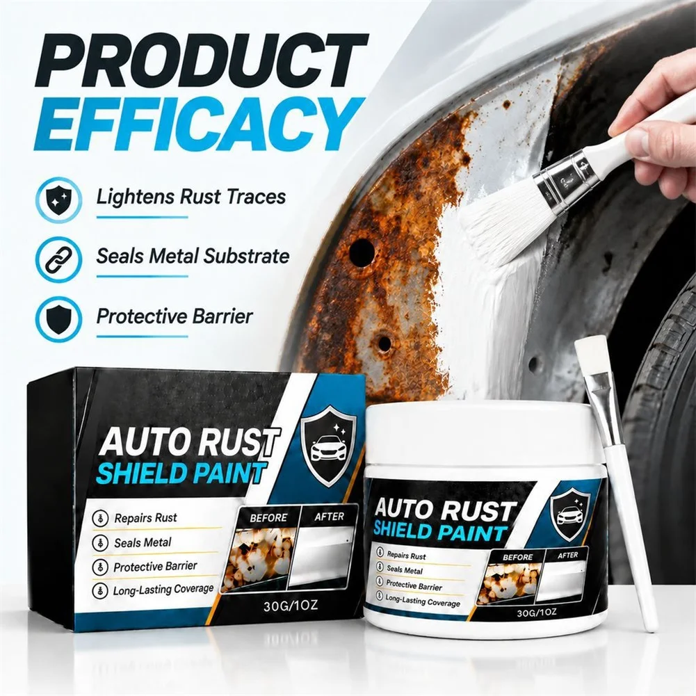 Car Metal Rust Remover Fast Acting Polishing Paste Protecting Metal Surfaces Restores Shine Auto Maintenance Restoration
