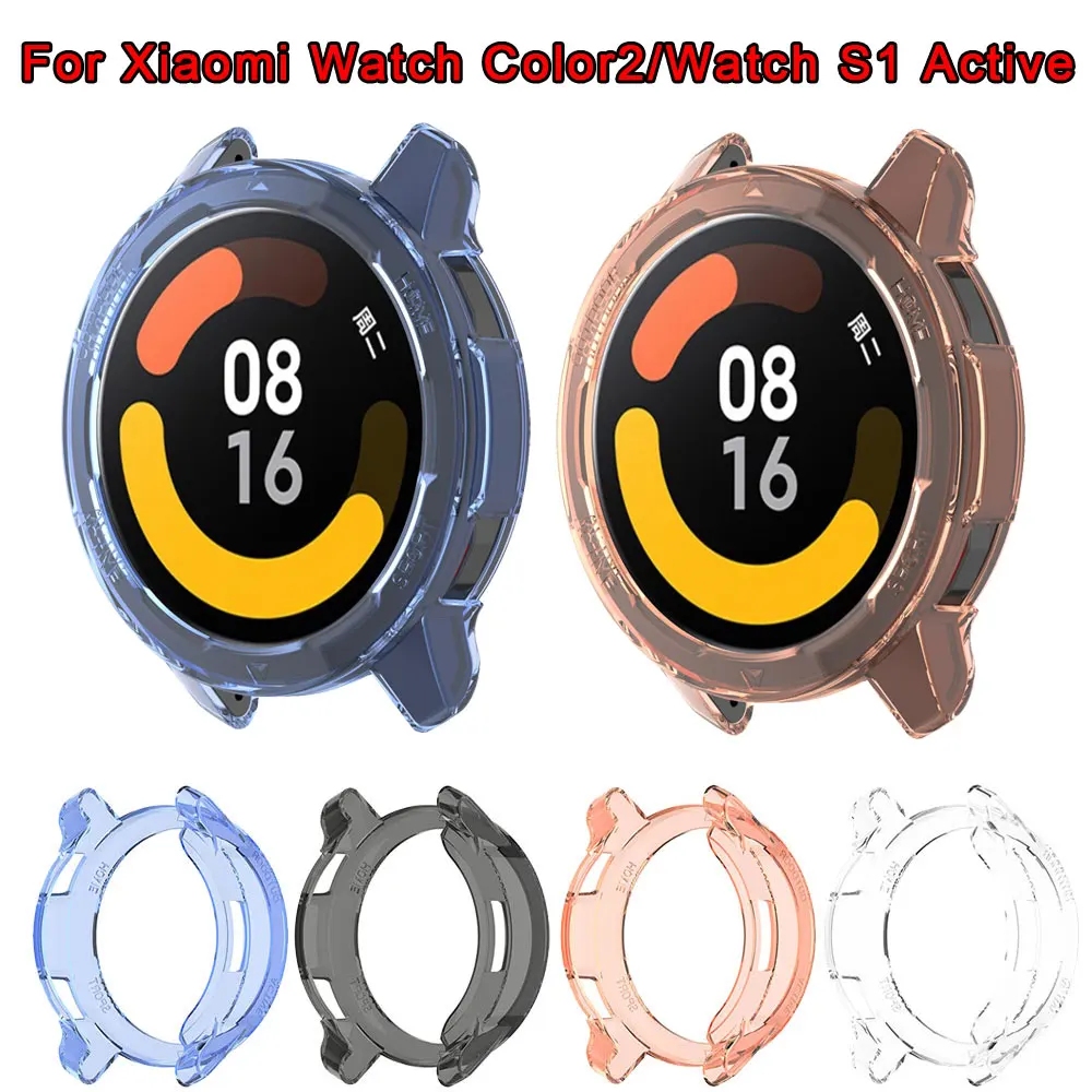 Funda protectora de Tpu para reloj inteligente Xiaomi, carcasa protectora de pantalla completa a prueba de golpes, Color 2, S1 Active