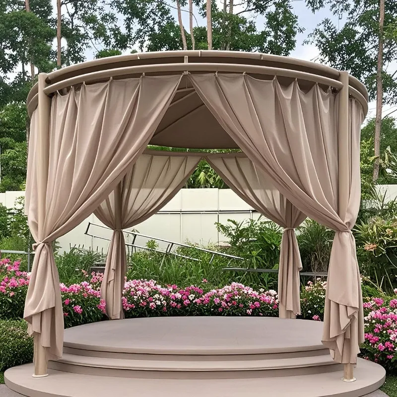 Outdoor circular awning, garden courtyard, sunscreen landscaping pergola, villa, swan awning, yard camp, homestay tent