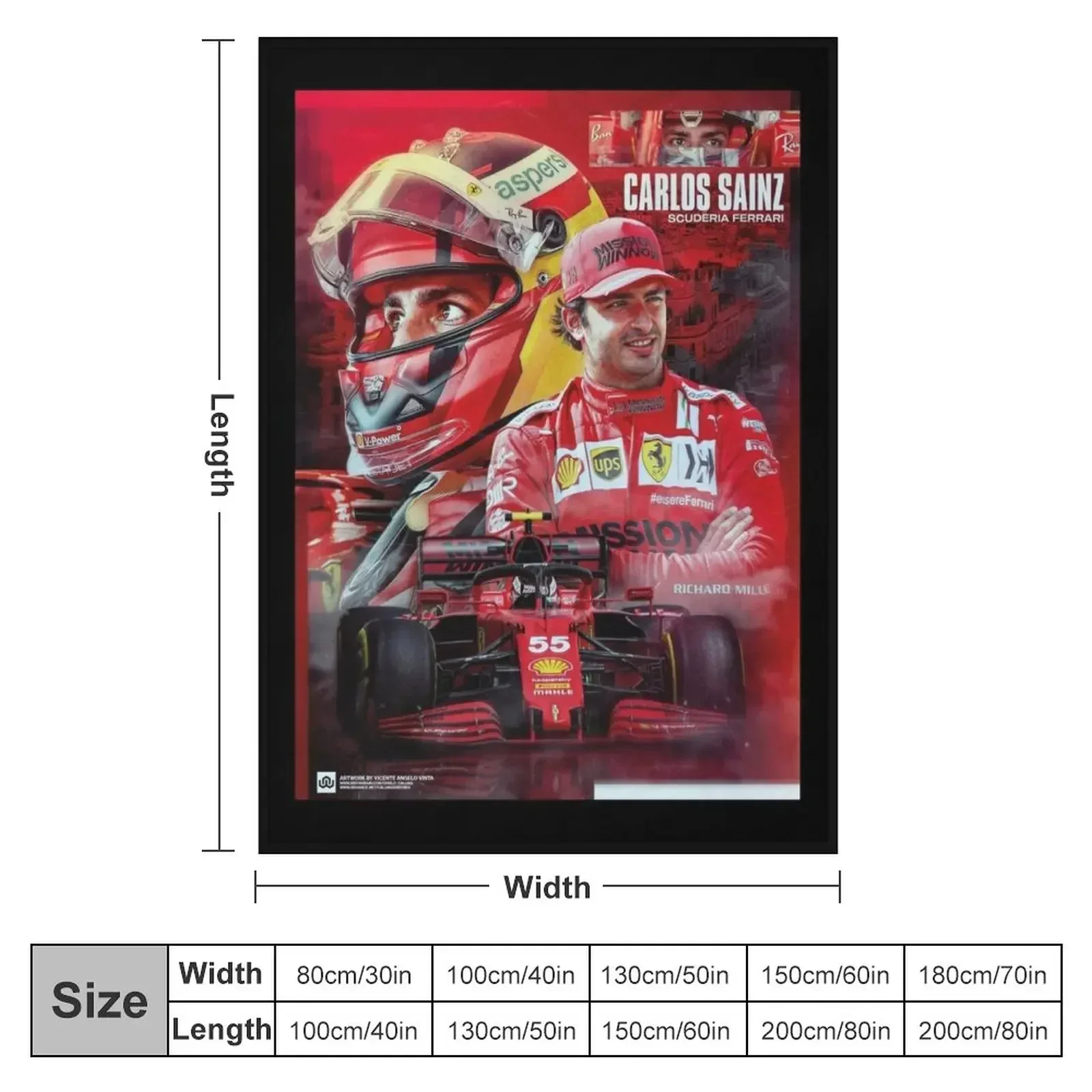 Carlos Sainz Carlos Sai Throw Blanket funny gift Decorative Throw anime Blankets