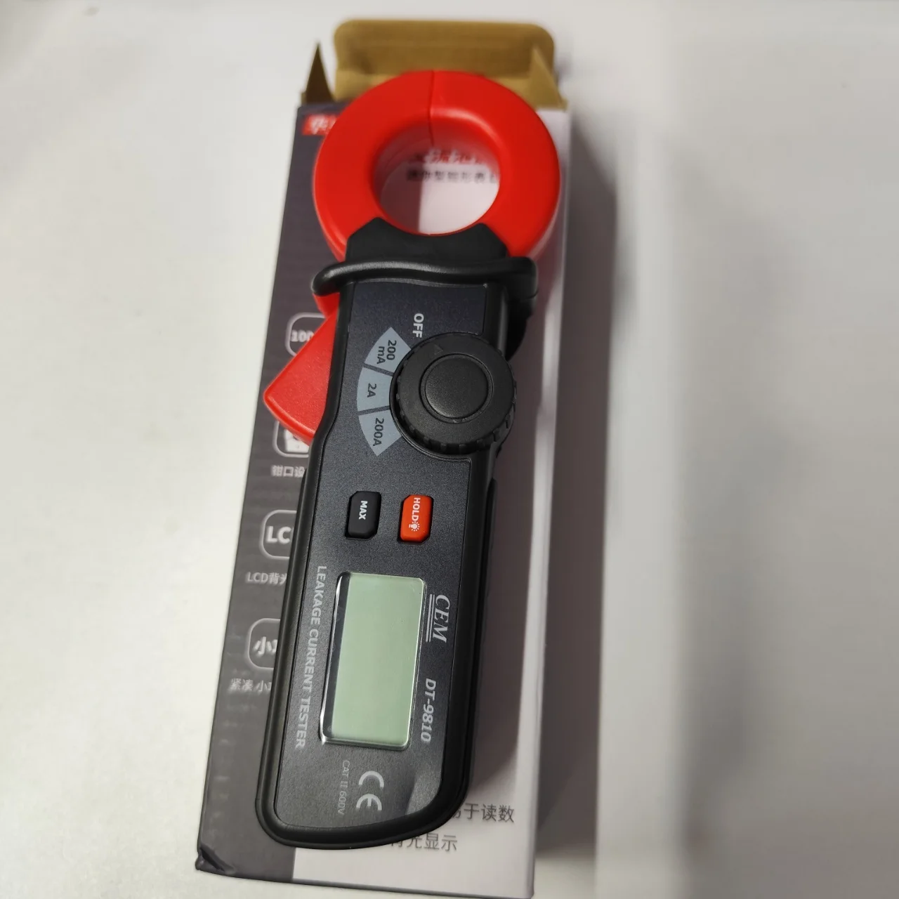 User-friendly DT-9810 Tabletop AC Leakage Current Tester: 30mm Clamp, Multimeter Function for Electrical Safety Testing