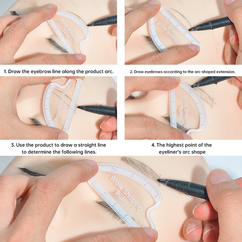 

【WHB】Линейка для разметки бровей, трафарет для быстрого оформления бровей за 1 минуту, простой инструмент для дизайна бровей, трафареты для микроблейдинга и перманентного макияжа