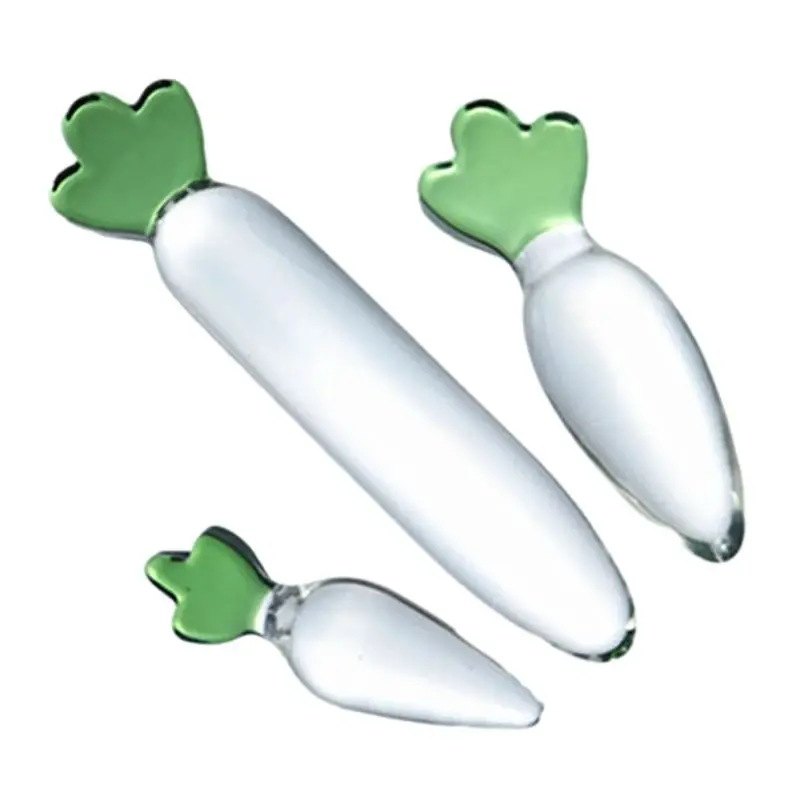 3 Größen weißer Rettich Kristallglas Dildo für Frauen Masturbation Sexspielzeug Gemüse künstlichen Penis Anal Plug Sexspielzeug für Frauen
