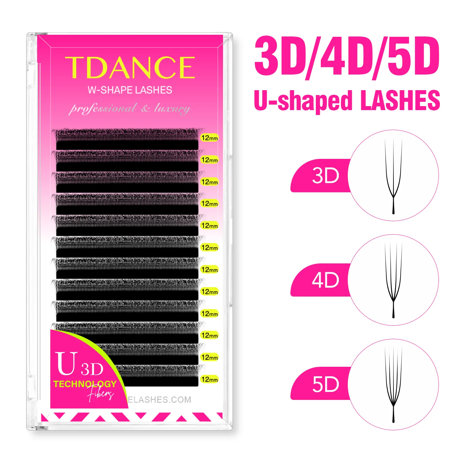 TDANCE Extension de cils 3D 4D 5D en forme de U Style W Faux vison ventilateurs préfabriqués Volume doux naturel cils de maquillage
