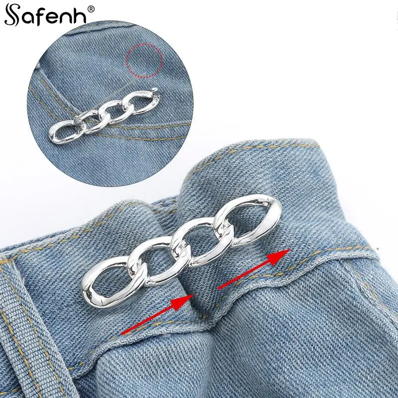 

Simple Detachable Pants Clips Adjustable Waist Buckle Nail-free Metal Pins Button For Girls Jeans Waist Tightener