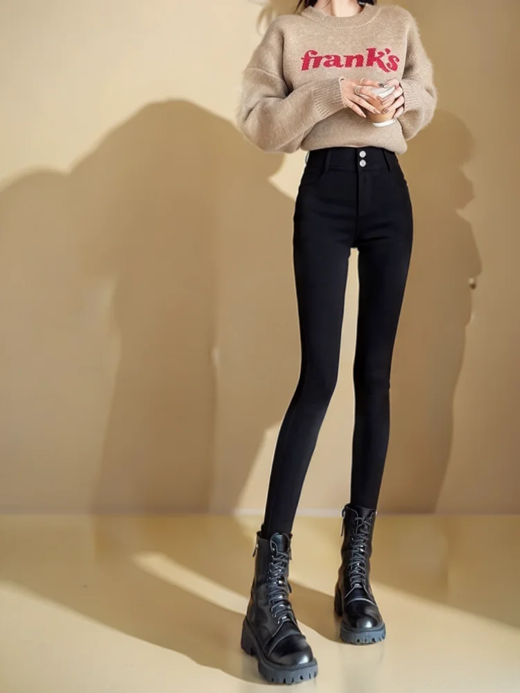 

Теплые леггинсы для женщин, обтягивающие ажурные широкие леггинсы без смущения, герметичный дизайн, спортивная одежда, колготки длиной до пола