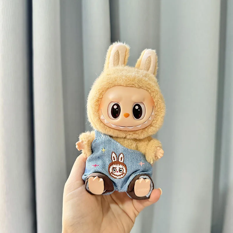 Poupées Labubu I II Idol, vêtements de courses en peluche mignons, poupées Kpop coréennes Exo Idol, vêtements salopettes, accessoires de bricolage, cadeaux, 17cm