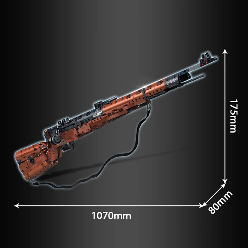 98K Mauser Gewehr Bausteine – 653 Teile – 1:1 Nachbildung – Mit Softball-Abwurf & Zielfernrohr – Für Sammler & Fans