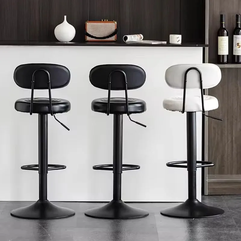 Chaises de Bar pivotantes en métal, comptoir nordique en cuir, ensemble de meubles, tabouret de cuisine de luxe moderne, chaises de Bar dorées pour Table de Bar