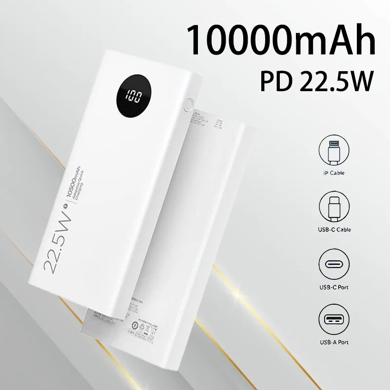 

Портативное зарядное устройство PD 20W с быстрой зарядкой, 10000 мАч, ультракомпактный мини-аккумулятор для смартфонов, для экстренных и повседневных нужд