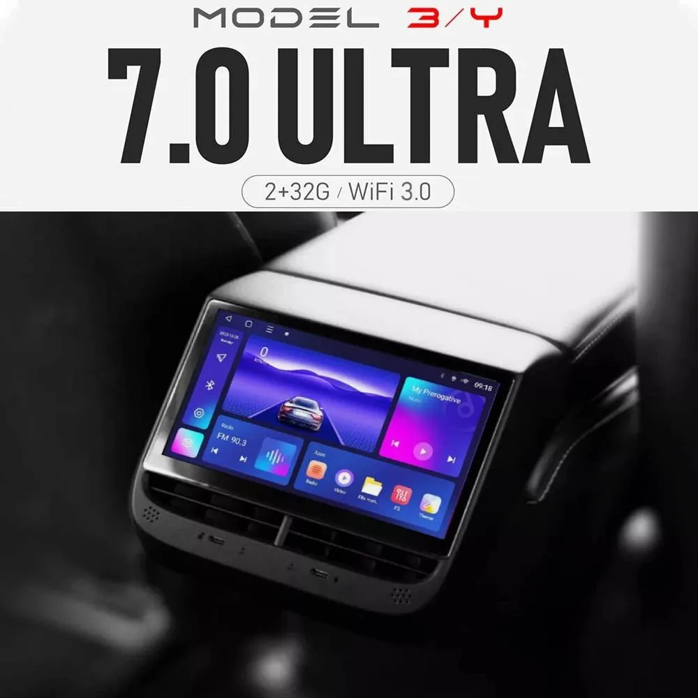 

For 2019-2023 Tesla Model 3 Y Rear Seat Touch Screen carplay vedio Wireless AC