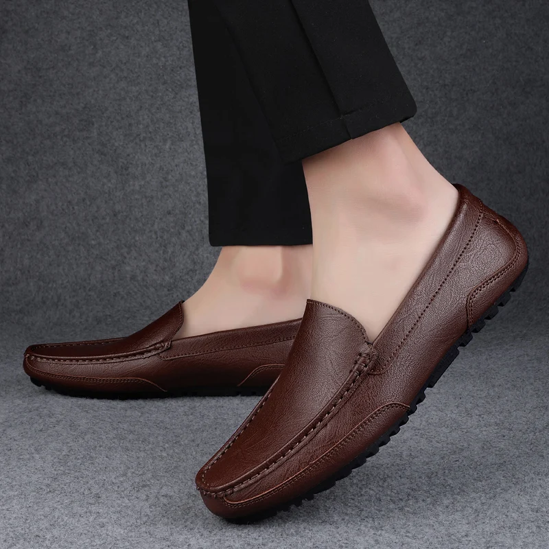 

Men's Four Seasons Leather Shoes High quality and comfortable flat bottomed style Office business or work Adult classic loafers