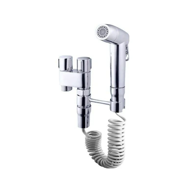

Household copper three-way angle valve toilet spray gun flush set dual-purpose valve with hose holder