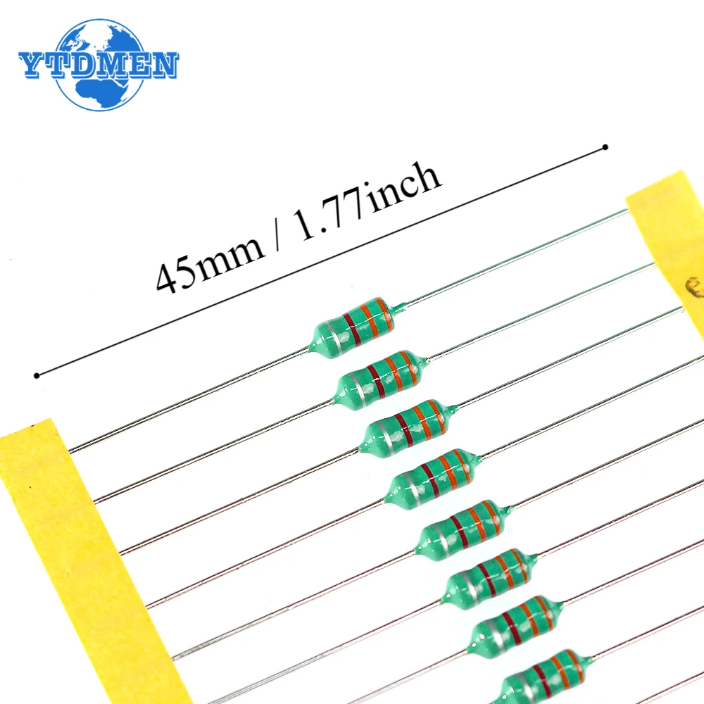 200PCS 0410 Inductors Ring Set 1uH -4.7mH 20 values Assorted Kit,1/2W Inductor 1uH 2.2uH 3.3uH 4.7uH 6.8uH 10uH 15uH  22uH 33uH