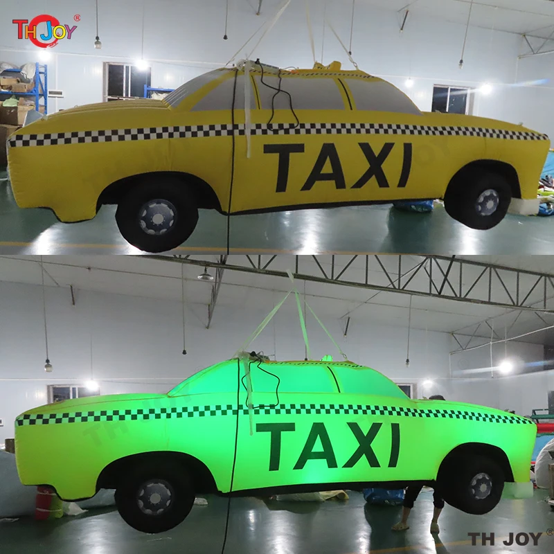 Free air shipping 4m long giant inflatable advertising car taxi model for promotion