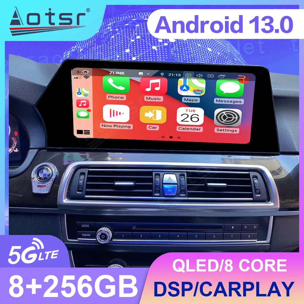 Wireless Apple CarPlay Android 13.0 Auto Car Multimedia For BMW 5 Series 2009-2017 CCC CIC Radio GPS 4G Car Radio