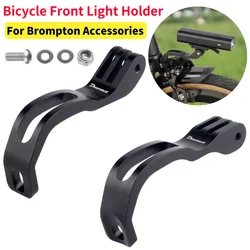 Bicycle Front Light Holder Aluminum Alloy Camera Stand Folding Bike Fork Mount Bike Flashlight Mount Holder for Brompton GoPro