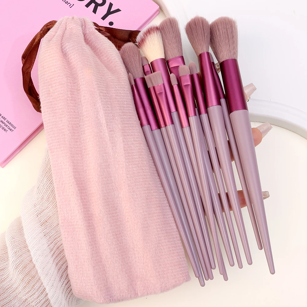 16Pcs Fluffy Makeup Brushes Set Face Eyeshadow Foundation Brush Powder Blush Cosmetics Contour Detail Brush Make Up Beauty Tools