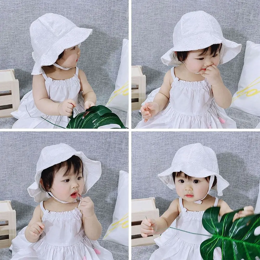 UV Protection Bucket Hat Kids Boys Girls Cute Lace Bowknot Panama Hat Beach Cap Bucket Hat Sun Cap Gifts