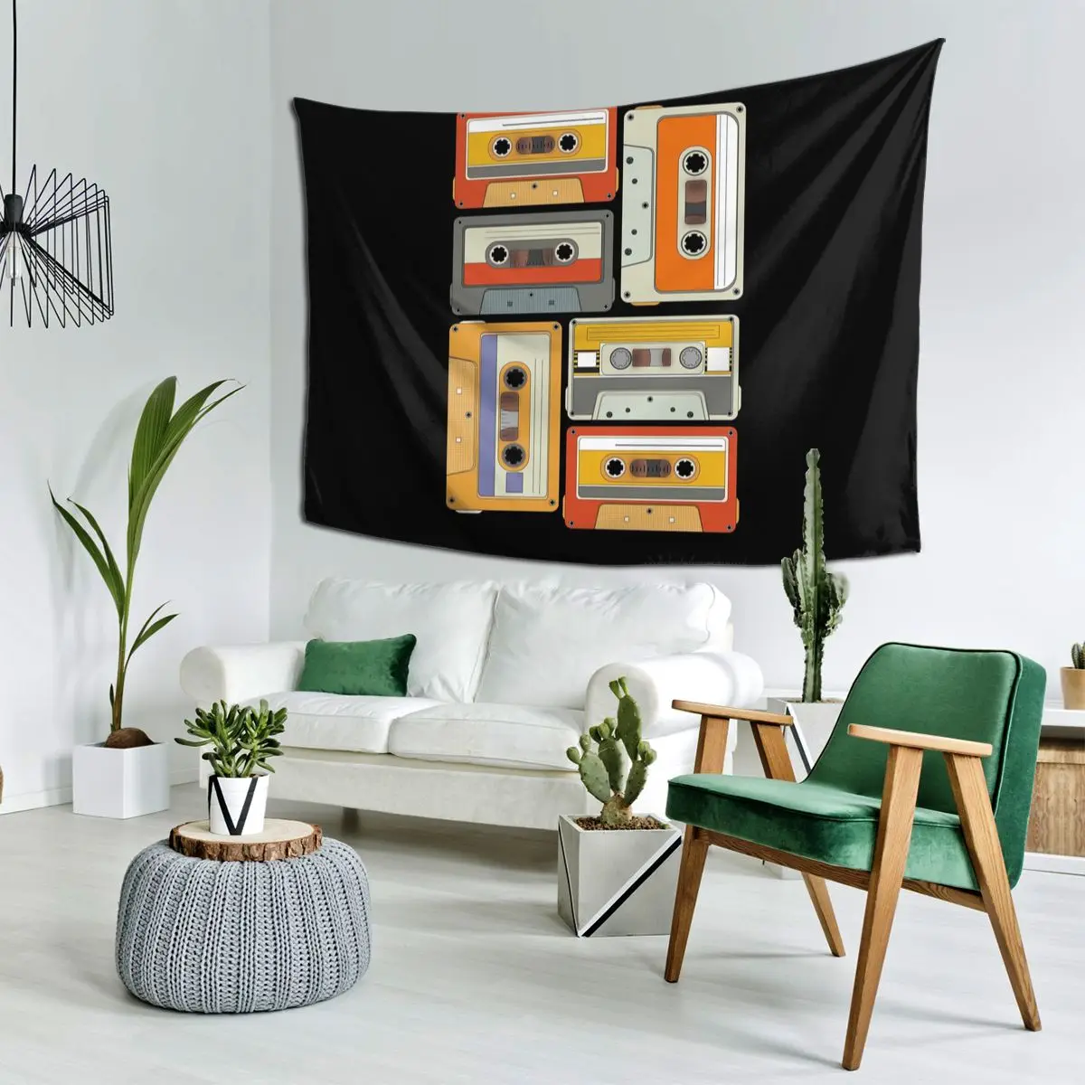 80s Generation Vintage Cassettes Tapestry Funny Wall Hanging Aesthetic Home Decoration Tapestries for Living Room Dorm Room